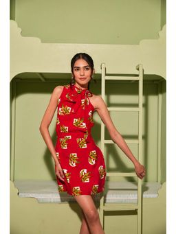 Fancy Pastels - Women Red Gulzar Mini Dress