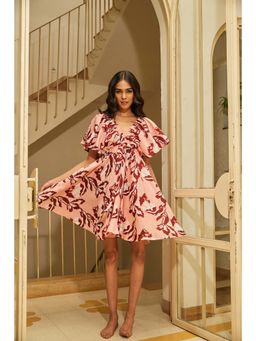 Fancy Pastels - Women Peach Sharbati Mini Dress