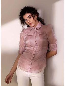 Label Deepika Nagpal - Dusty Rose Tie Knot Shirt
