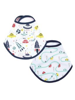 The Mom Store - Multi-Color Printed Feeding Bibs (Pack of 2) (0-12 Months)