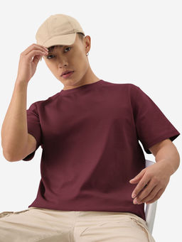 The Souled Store - Official Solids Deep Wine T-Shirt