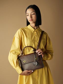 Theater - Women Brown Solid Pu Sling Bag (M)