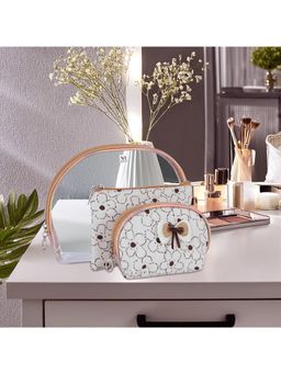 NFI Essentials - Women Transparent Solid PU 3 Vanity Bag (Pack of 3)