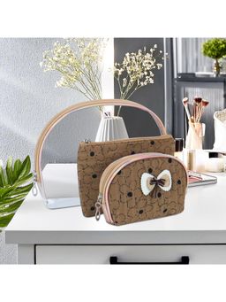 NFI Essentials - Women Transparent Solid PU 3 Vanity Bag (Pack of 3)