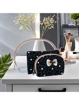 NFI Essentials - Women Transparent Solid PU 3 Vanity Bag (Pack of 3)