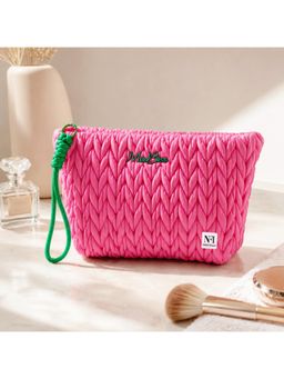 NFI Essentials - Women Pink Solid Cotton Vanity Bag