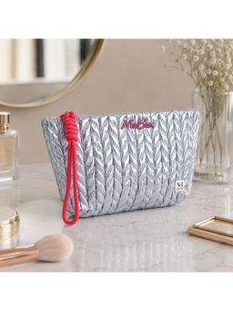 NFI Essentials - Women Silver Solid Cotton Vanity Bag