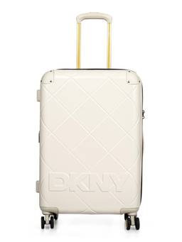 DKNY - Unisex Off White Textured Abs Composite Luggage Bag (Small)