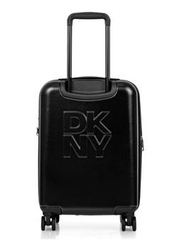 DKNY - Unisex Black Typography Abs Composite Luggage Bag (Small)