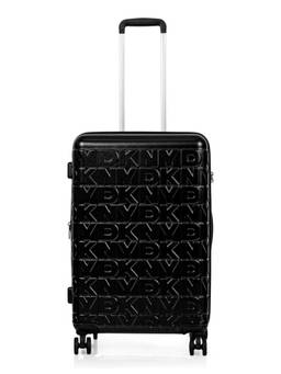 DKNY - Unisex Black Textured Abs Composite Luggage Bag (Medium)
