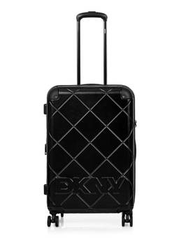 DKNY - Unisex Black Textured Abs Composite Luggage Bag (Medium)