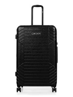 DKNY - Unisex Black Textured Abs Composite Luggage Bag (Large)