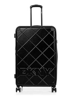 DKNY - Unisex Black Textured Abs Composite Luggage Bag (Large)