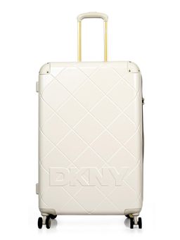 DKNY - Unisex Off White Textured Abs Composite Luggage Bag (Large)
