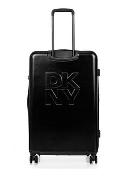 DKNY - Unisex Black Typography Abs Composite Luggage Bag (Large)