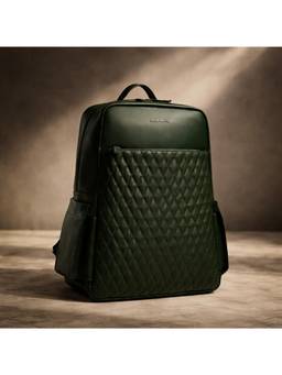 Gauge Machine - Men Olive Textured Pu Backpack