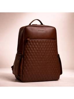Gauge Machine - Men Tan Textured Pu Backpack
