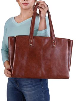 Twenty Dresses by Nykaa Fashion - Women Tan Solid PU Shoulder Bag