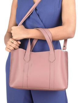 Twenty Dresses by Nykaa Fashion - Women Peach Solid PU Shoulder Bag with Detachable Strap