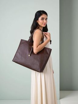 Twenty Dresses by Nykaa Fashion - Women Brown Solid PU Shoulder Bag