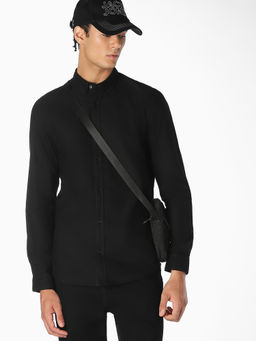Jack & Jones - Black Solid Cotton Regular Fit Shirt