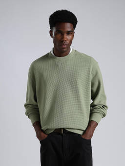 Tommy Hilfiger - Green Solid Cotton Regular Fit Sweatshirt