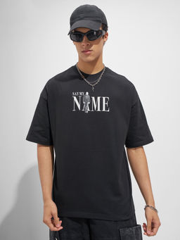 HIGHLANDER - Black Graphic Cotton Oversized Fit T-Shirt