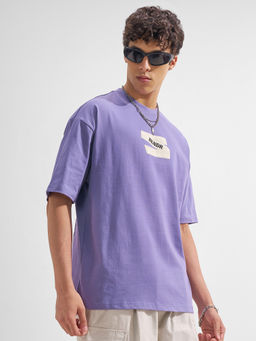 HIGHLANDER - Purple Graphic Cotton Oversized Fit T-Shirt