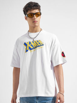 HIGHLANDER - White Graphic Cotton Oversized Fit T-Shirt