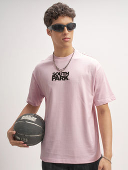 HIGHLANDER - Pink Graphic Cotton Relaxed Fit T-Shirt