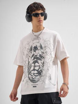 HIGHLANDER - White Graphic Cotton Oversized Fit T-Shirt