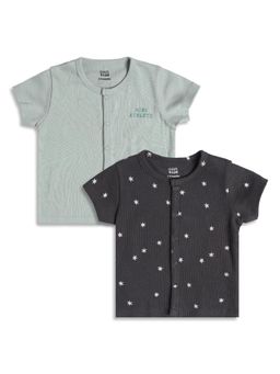 MINI KLUB - Baby Boys Printed and Text Print Front Open Vests (Pack of 2)