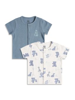 MINI KLUB - Baby Boys Printed and Text Print Front Open Vests (Pack of 2)