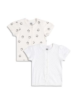 MINI KLUB - Baby Girls Penguin Print and Polka Dot Front Open Vests (Pack of 2)