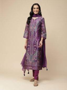Aarke Ritu Kumar - Purple Kurta With Pant And Dupatta (Set of 3)
