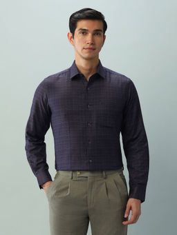 Arrow - Woven Purple Full Sleeves Collar Neck Shirt