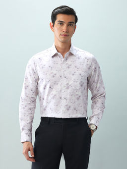 Arrow - Floral Purple Full Sleeves Collar Neck Shirt