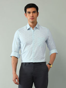 Arrow - Floral Blue Full Sleeves Collar Neck Shirt