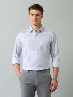 Arrow - Geometric Blue Full Sleeves Collar Neck Shirt