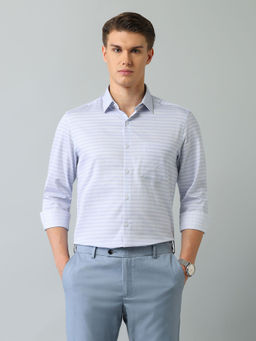 Arrow - Geometric Blue Full Sleeves Collar Neck Shirt