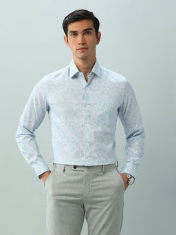 Arrow - Floral Blue Full Sleeves Collar Neck Shirt