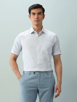 Arrow - Geometric Blue Half Sleeves Collar Neck Shirt