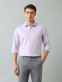 Arrow - Solid/Plain Purple Full Sleeves Collar Neck Shirt
