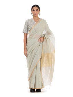 SARI KI ALMARI - Badal Grey Woven Saree with Blouse Piece
