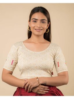 BINDIGASM'S ADVI - Kavisha Gold Mirror Embroidery On Zari Stretchable Blouse