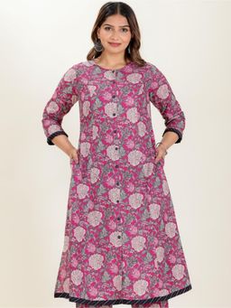 ARAMYA - Women Soft Cotton A-Line Floral Print Kurta