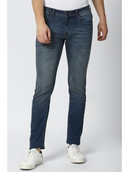 Peter England - Men Blue Mid Wash Slim Tapered Jeans