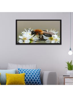 Dekorstation - Beautiful Honey Bee On Flowers Floating Canvas Wall Painting