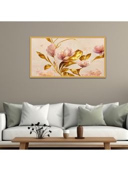 Dekorstation - Flowers with Leaf Floating Canvas Wall Painting