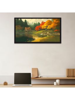 Dekorstation - Beautiful Cabin Near River Endwood Forest Canvas Wall Painting